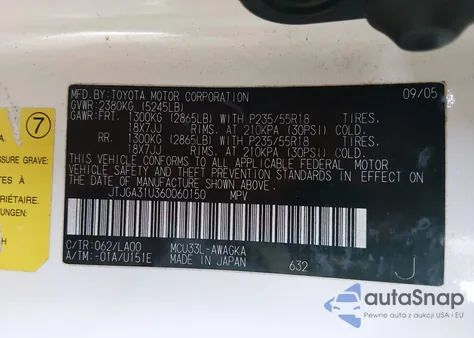 2006 Lexus Rx 330 из США, поврежденный, VIN JTJGA31U360060150